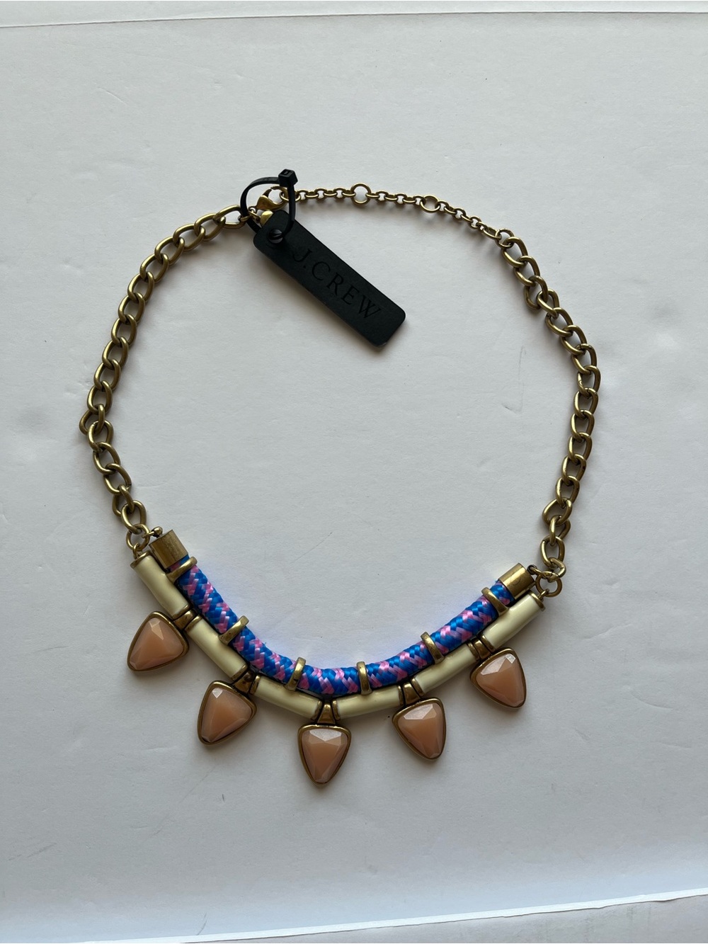 J. Crew NWT Brass-tone Statement Eclectic Tribal-inspired Design Necklace